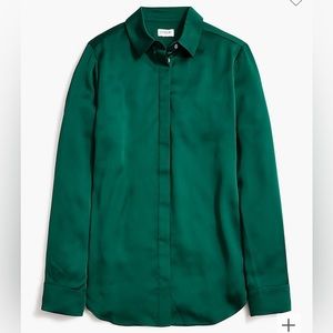 NEW J Crew Drapey satin button-up top!!!